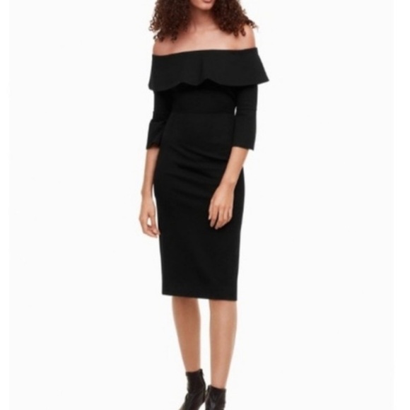 Babaton Aritzia Giovanni midi dress Off the Shoulder Ruffle - Picture 11 of 12